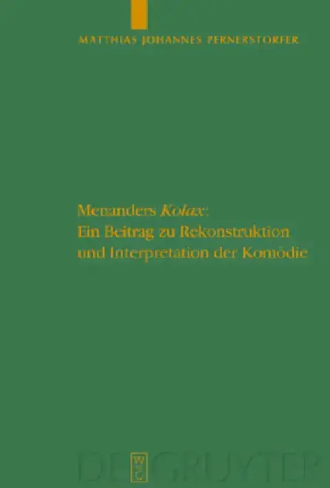 Cover of Menanders "Kolax"