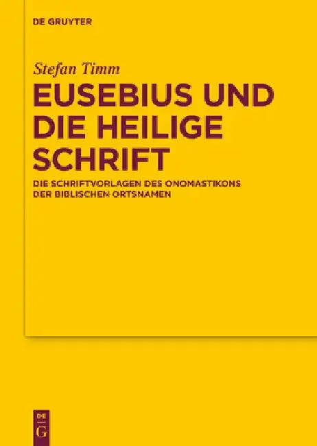 Cover of Eusebius und die Heilige Schrift