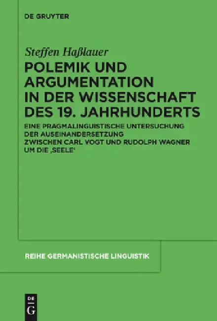 Cover of Polemik Und Argumentation in Der Wissenschaft Des 19. Jahrhunderts
