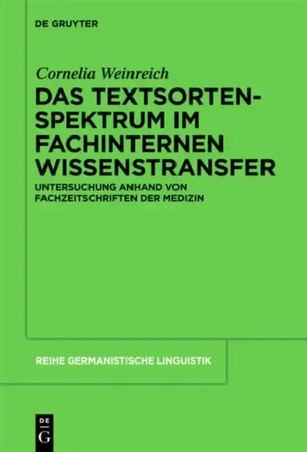 Cover of Das Textsortenspektrum im fachinternen Wissenstransfer