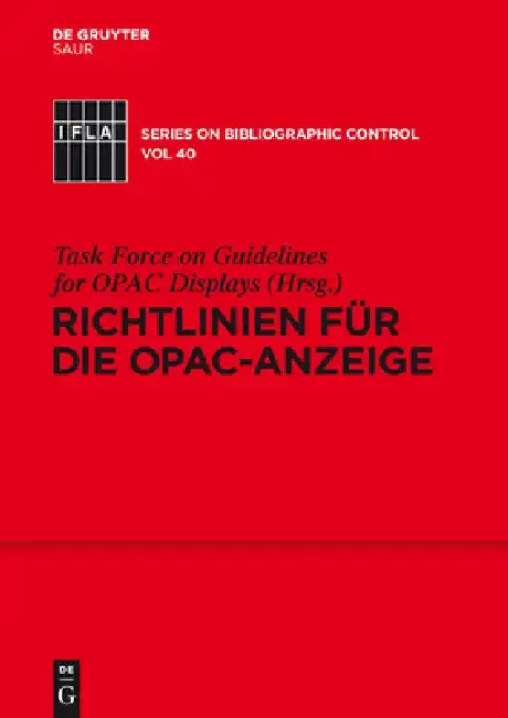 Cover of Richtlinien für die OPAC-Anzeige