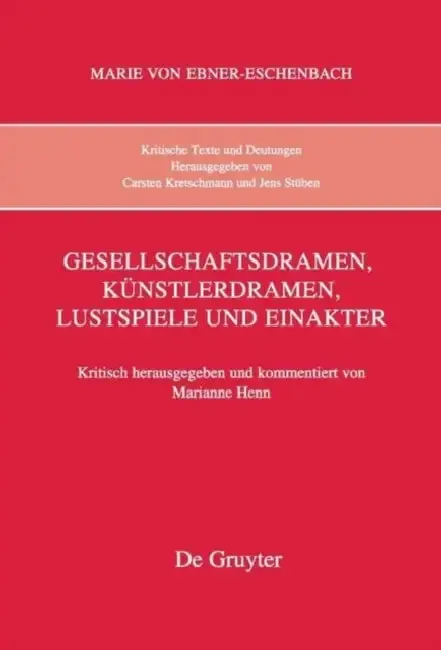 Cover of Gesellschaftsdramen, Kunstlerdramen, Lustspiele Und Einakter