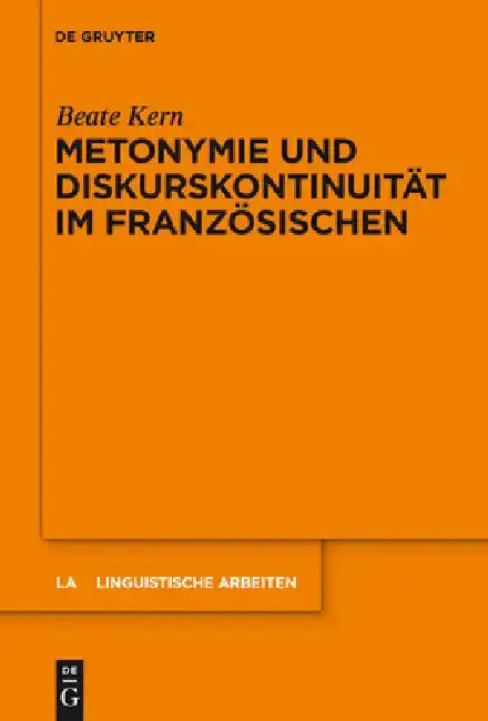 Cover of Metonymie und Diskurskontinuität im Französischen