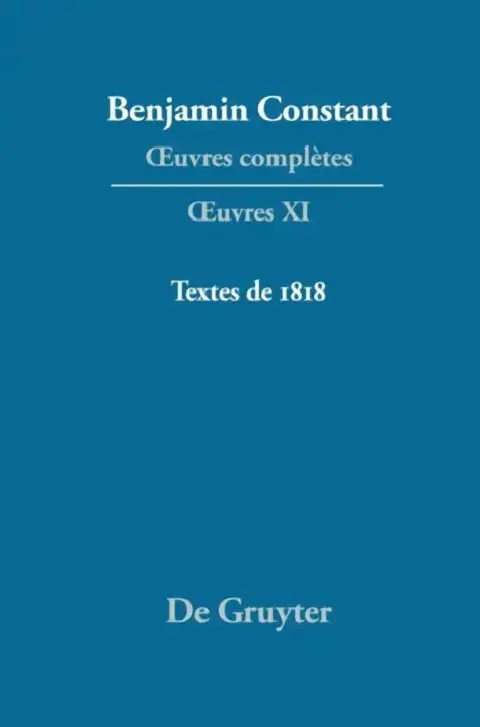 Cover of Textes de 1818