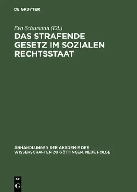 Cover of Das Strafende Gesetz Im Sozialen Rechtsstaat