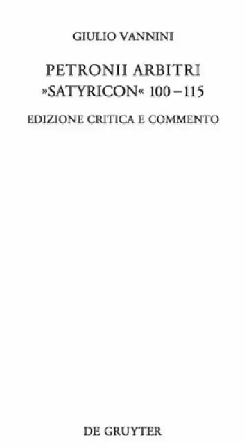 Cover of Petronii Arbitri "Satyricon" 100-115