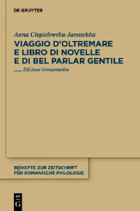 Cover of Viaggio d'Oltremare e Libro di novelle e di bel parlar gentile