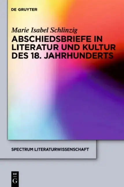 Cover of Abschiedsbriefe in Literatur und Kultur des 18. Jahrhunderts