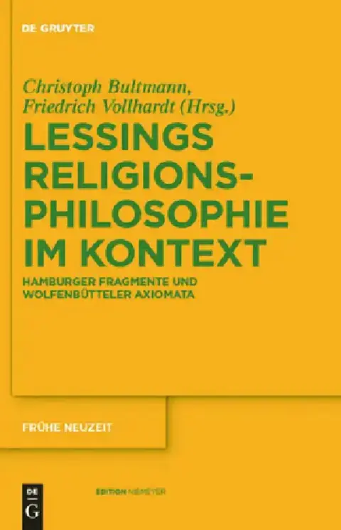 Cover of Gotthold Ephraim Lessings Religionsphilosophie im Kontext