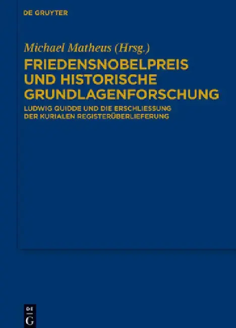 Cover of Friedensnobelpreis Und Historische Grundlagenforschung
