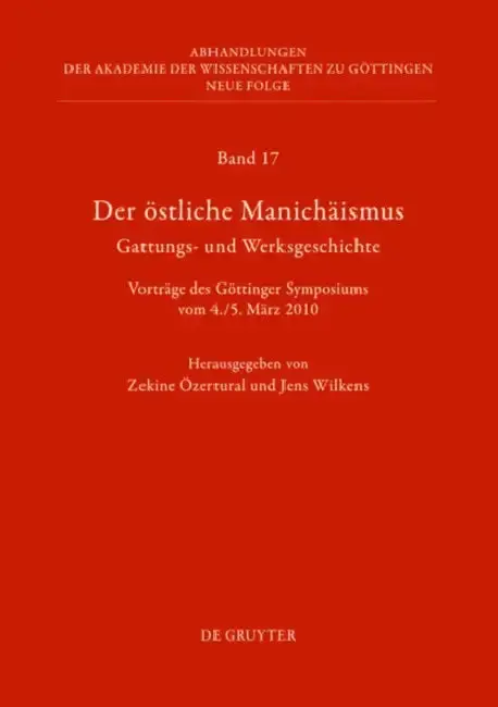 Cover of Der östliche Manichäismus - Gattungs- und Werksgeschichte