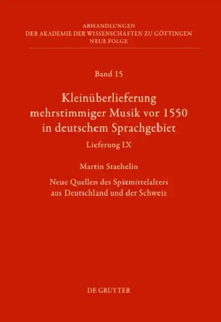 Cover of Kleinüberlieferung mehrstimmiger Musik vor 1550 in deutschem Sprachgebiet, Lieferung IX