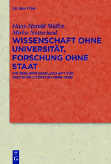 Cover of Wissenschaft ohne Universität, Forschung ohne Staat