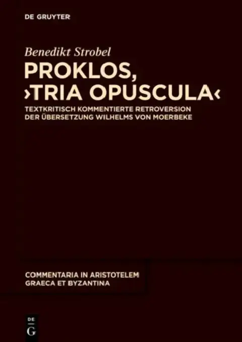 Cover of Proklos, "Tria opuscula"