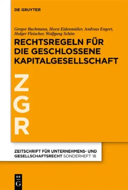 Cover of Rechtsregeln für die geschlossene Kapitalgesellschaft
