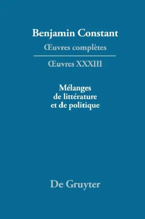 Cover of Melanges de Litterature Et de Politique