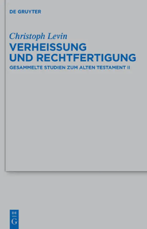 Cover of Verheißung und Rechtfertigung
