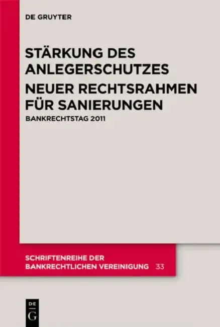 Cover of Stärkung des Anlegerschutzes. Neuer Rechtsrahmen für Sanierungen.