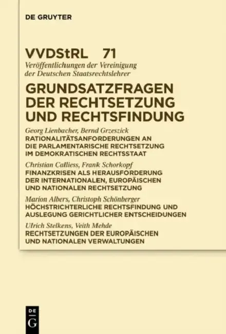 Cover of Grundsatzfragen der Rechtsetzung und Rechtsfindung