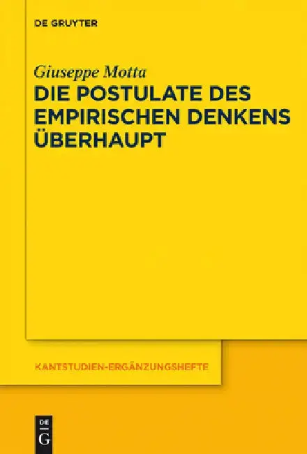Cover of Die Postulate des empirischen Denkens überhaupt