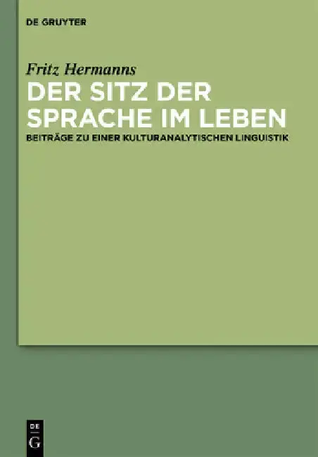 Cover of Der Sitz der Sprache im Leben