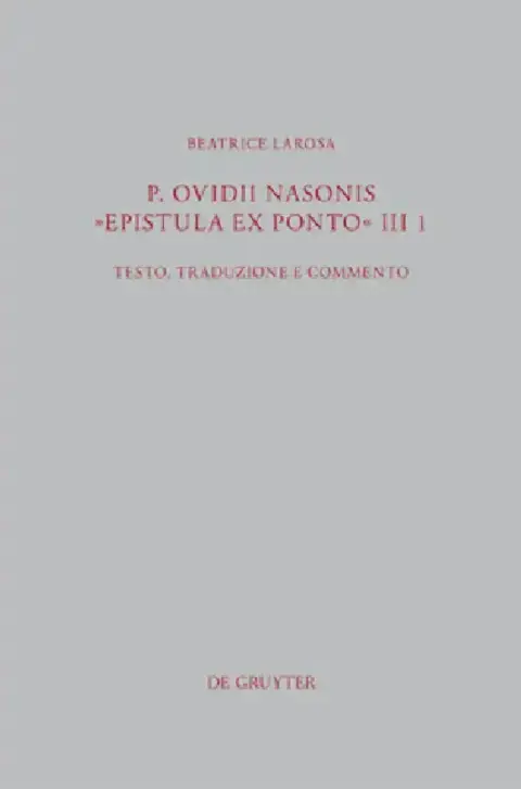 Cover of P. Ovidii Nasonis "Epistula ex Ponto" III 1