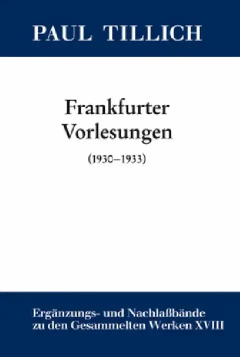 Cover of Frankfurter Vorlesungen
