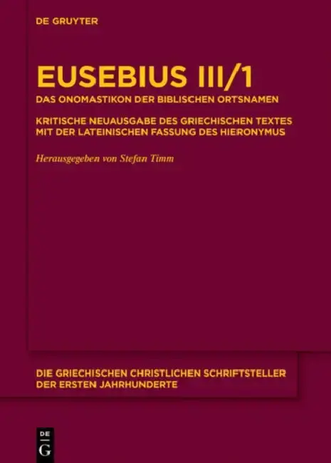 Cover of Das Onomastikon der biblischen Ortsnamen
