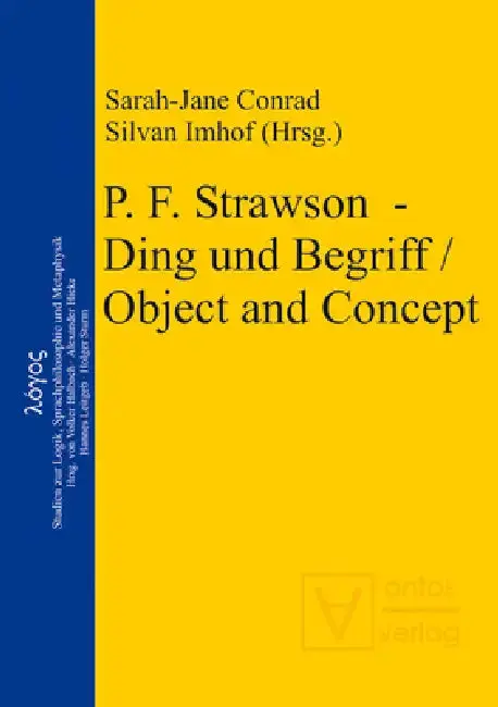Cover of P. F. Strawson - Ding und Begriff / Object and Concept