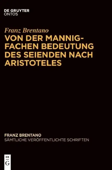 Cover of Von Der Mannigfachen Bedeutung Des Seienden Nach Aristoteles