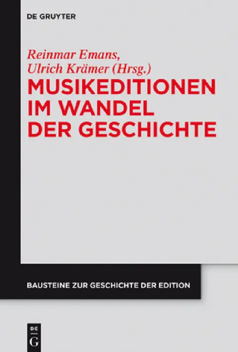 Cover of Musikeditionen im Wandel der Geschichte