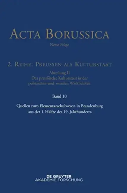 Cover of Quellen Zum Elementarschulwesen in Brandenburg Von 1796 Bis 1848