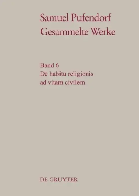 Cover of de Habitu Religionis Ad Vitam Civilem