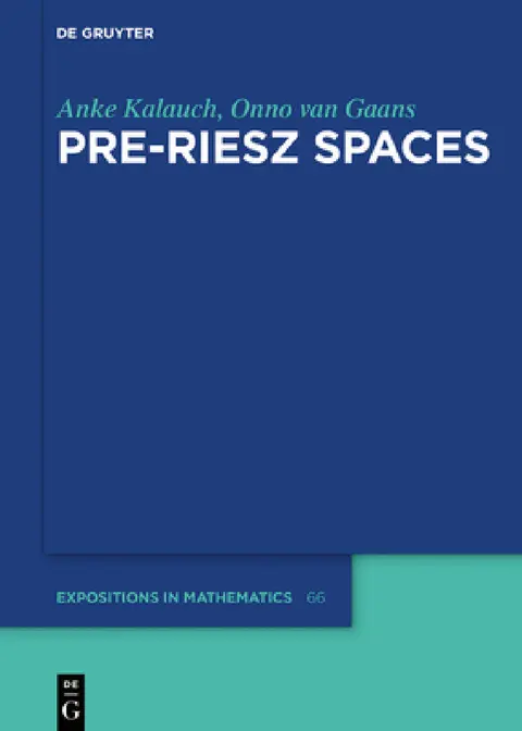 Cover of Pre-Riesz Spaces