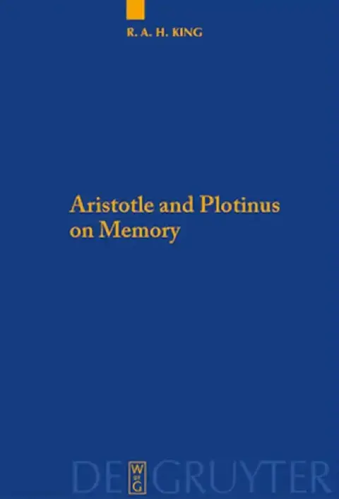 Cover of Aristotle and Plotinus on Memory