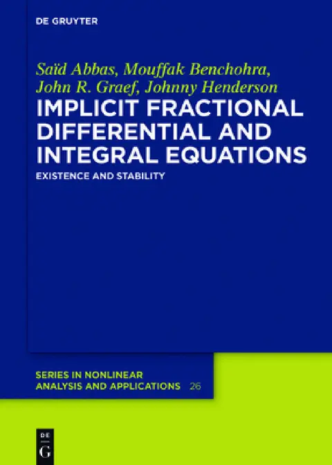 Cover of Implicit Fractional Differential and Integral Equations