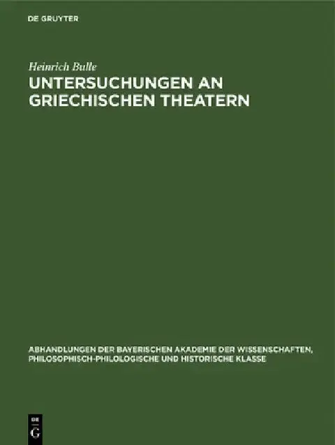 Cover of Untersuchungen an Griechischen Theatern