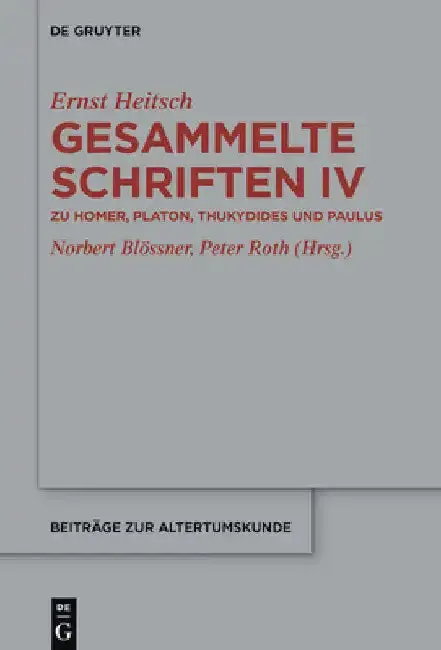 Cover of Zu Homer, Platon, Thukydides Und Paulus
