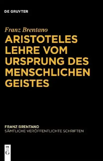 Cover of Aristoteles Lehre Vom Ursprung Des Menschlichen Geistes