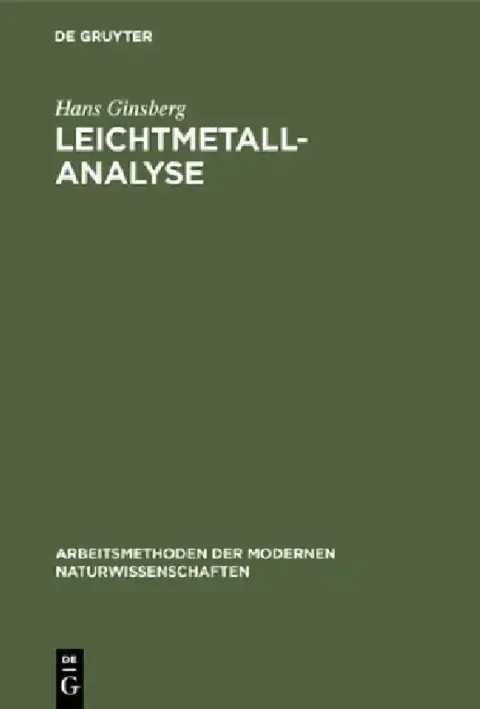 Cover of Leichtmetallanalyse