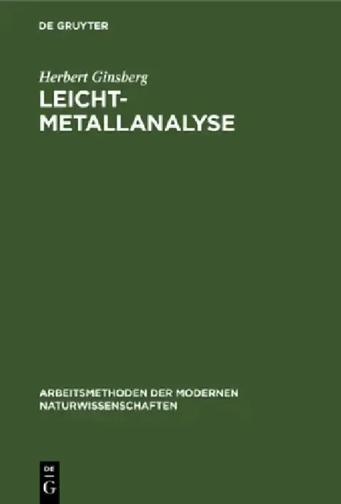 Cover of Leichtmetallanalyse