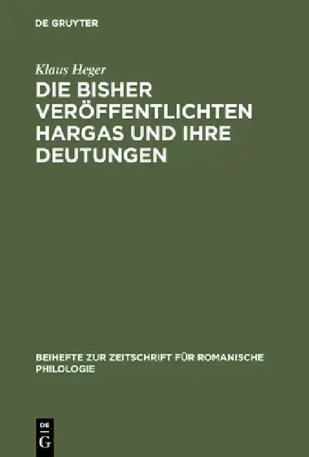 Cover of Die bisher veröffentlichten Hargas und ihre Deutungen