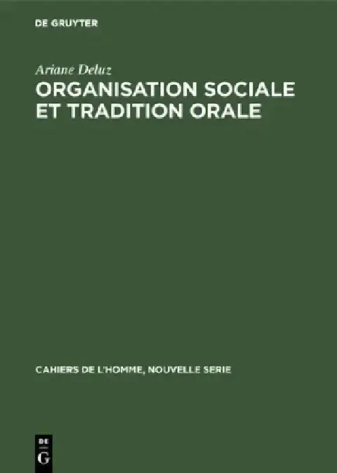 Cover of Organisation sociale et tradition orale