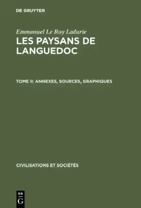 Cover of Les paysans de Languedoc, Tome II, Annexes, sources, graphiques