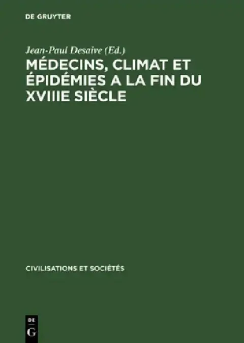 Cover of Médecins, climat et épidémies a la fin du XVIIIe siècle