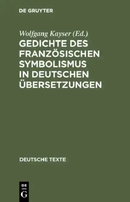 Cover of Gedichte des französischen Symbolismus in deutschen Übersetzungen