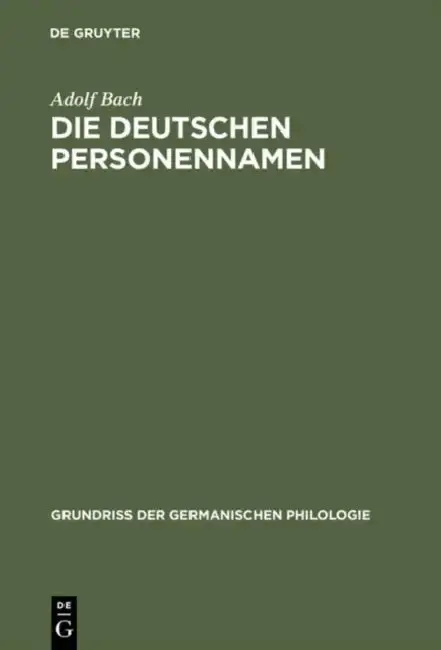 Cover of Die deutschen Personennamen
