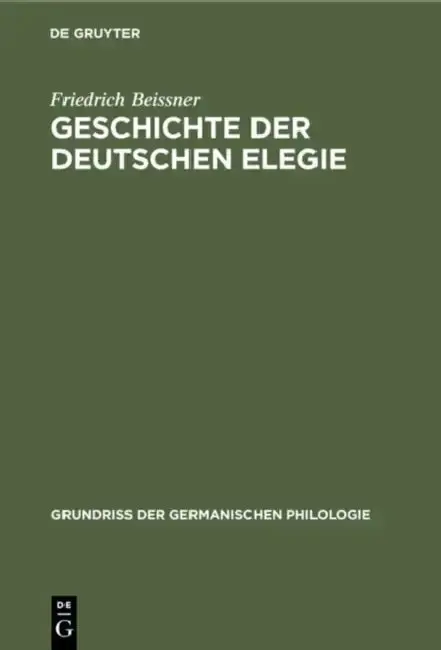 Cover of Geschichte der deutschen Elegie