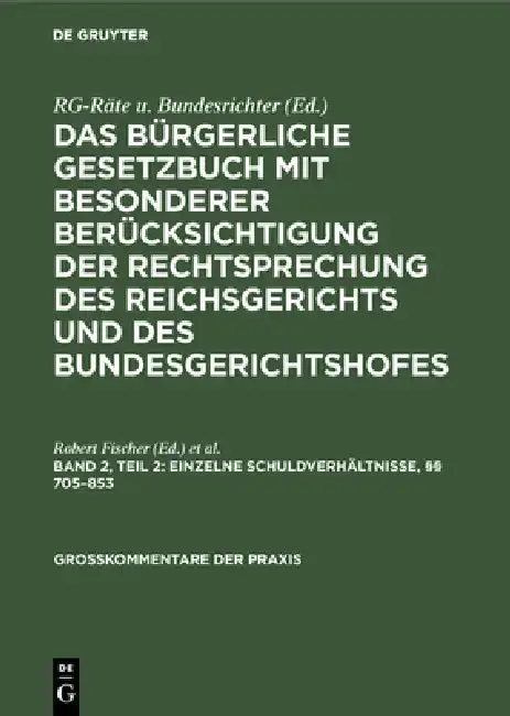 Cover of Einzelne Schuldverhältnisse, §§ 705-853