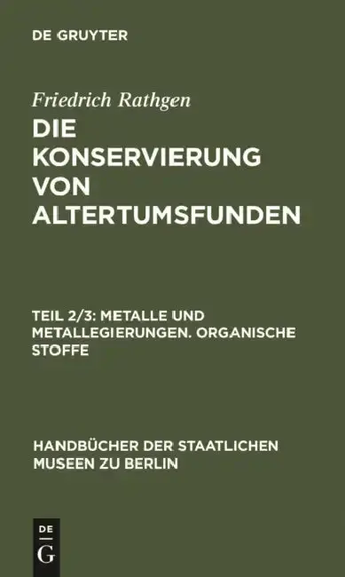 Cover of Metalle Und Metallegierungen. Organische Stoffe